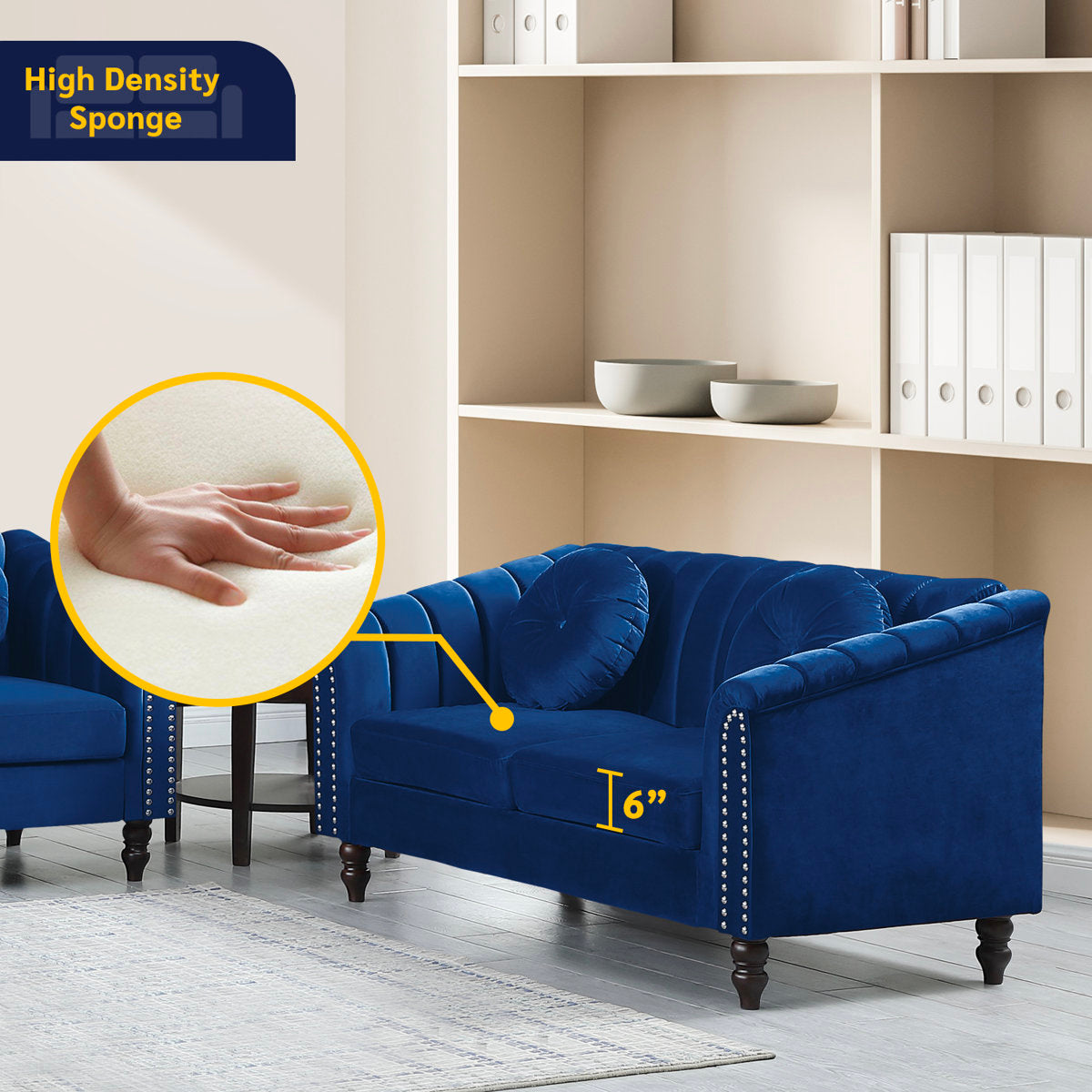 Caesyn 3 - Piece Velvet Living Room Set