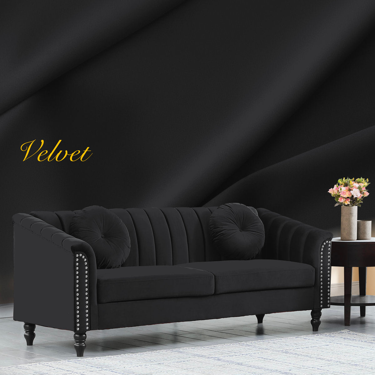 Caesyn 3 - Piece Velvet Living Room Set