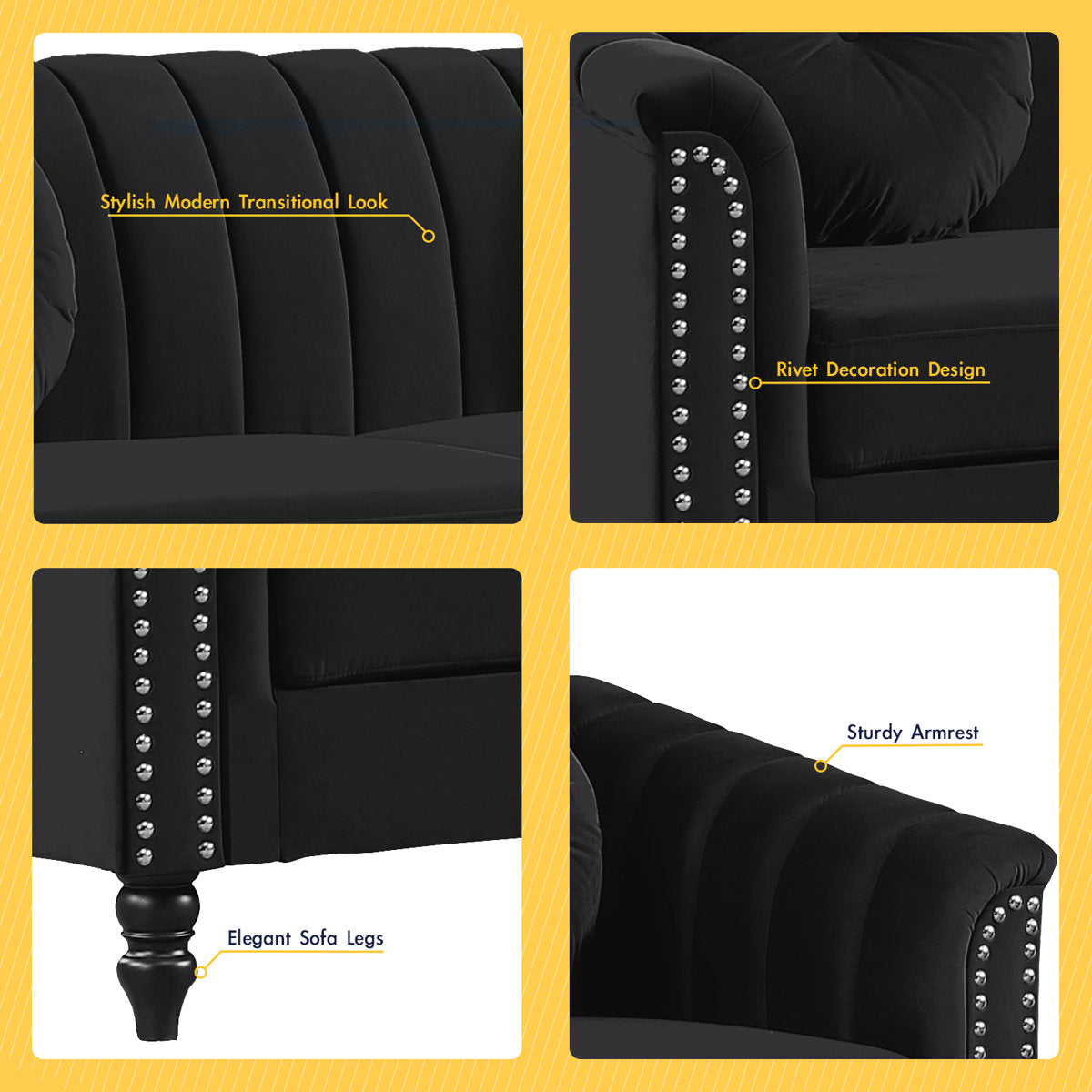 Caesyn 3 - Piece Velvet Living Room Set