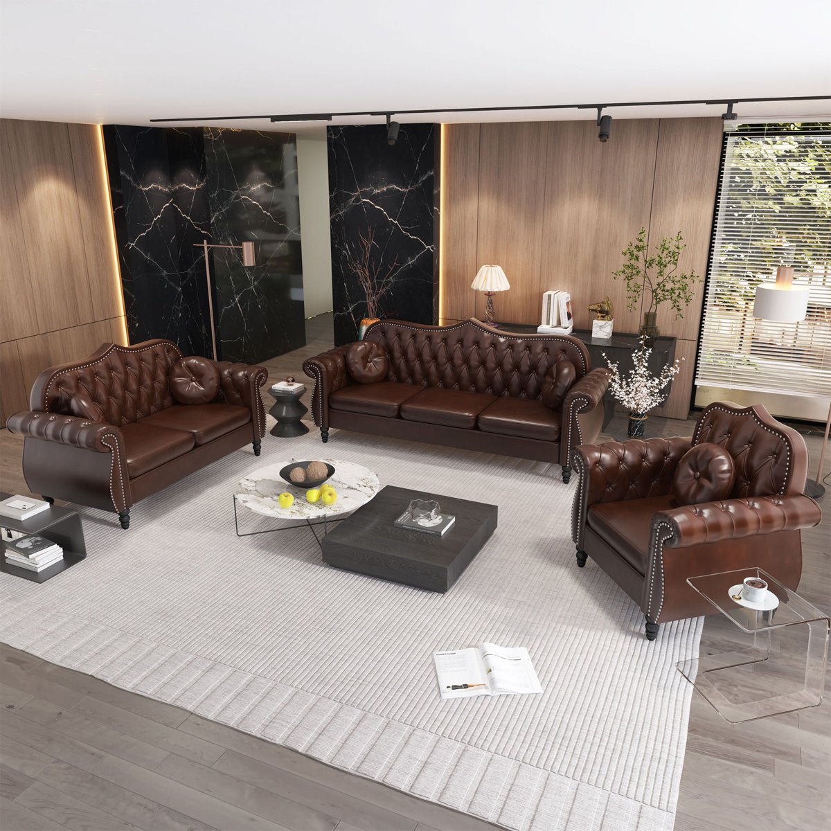 Cellina 3 - Piece Faux Leather Living Room Set