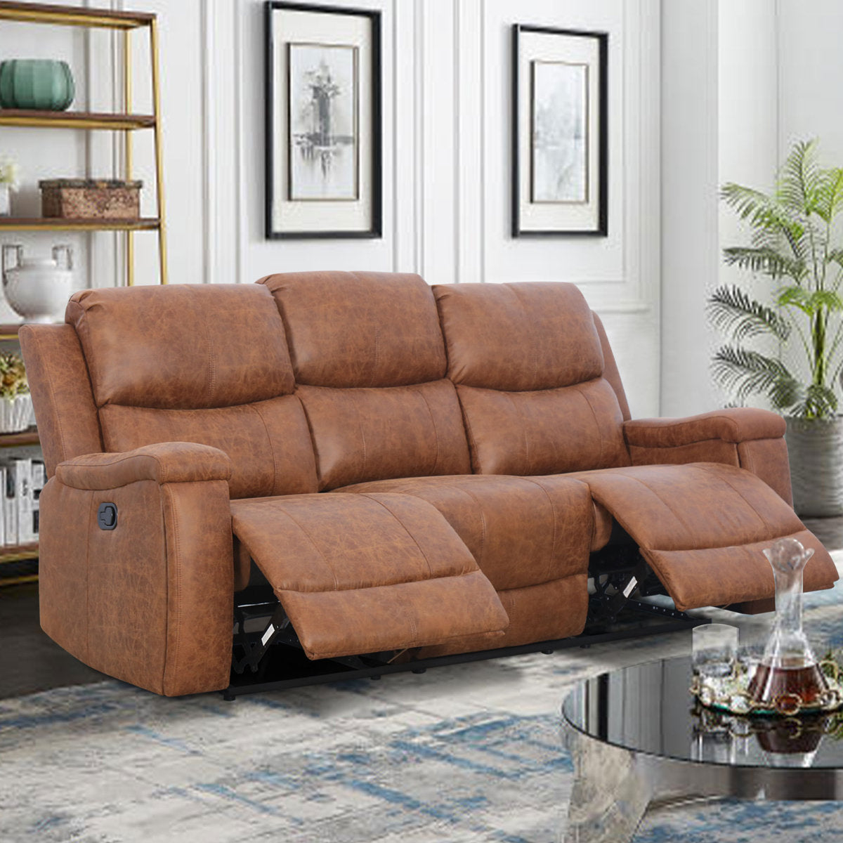 Chesa 2 - Piece Faux Leather Reclining Living Room Set, Recliner Couch Sofa Set