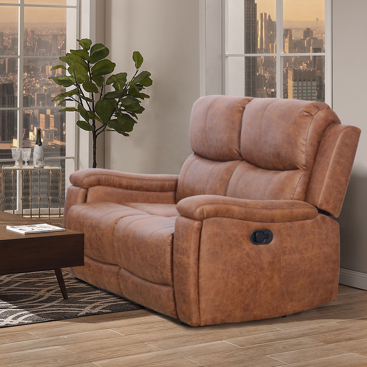 Chesa 2 - Piece Faux Leather Reclining Living Room Set, Recliner Couch Sofa Set