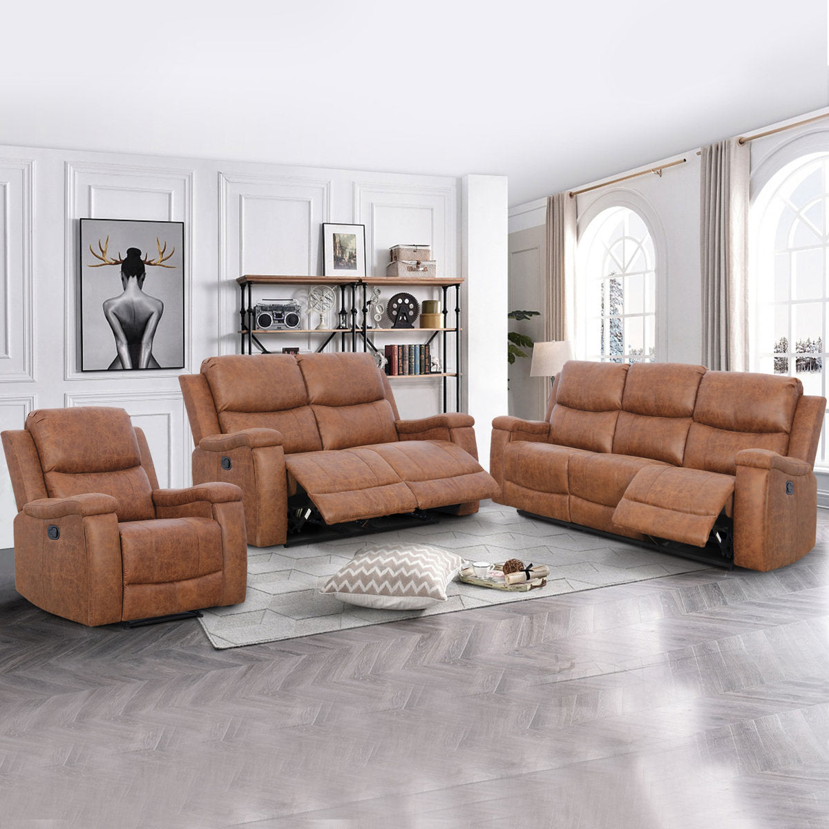 Chesa 2 - Piece Faux Leather Reclining Living Room Set, Recliner Couch Sofa Set