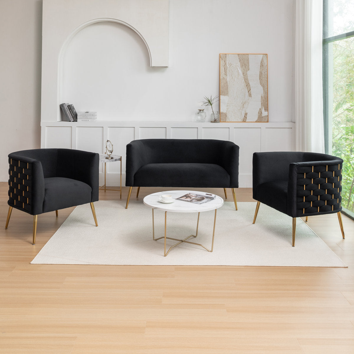 Cristen 3 - Piece Velvet Living Room Set