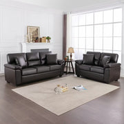Dewells Faux Leather Living Room Set