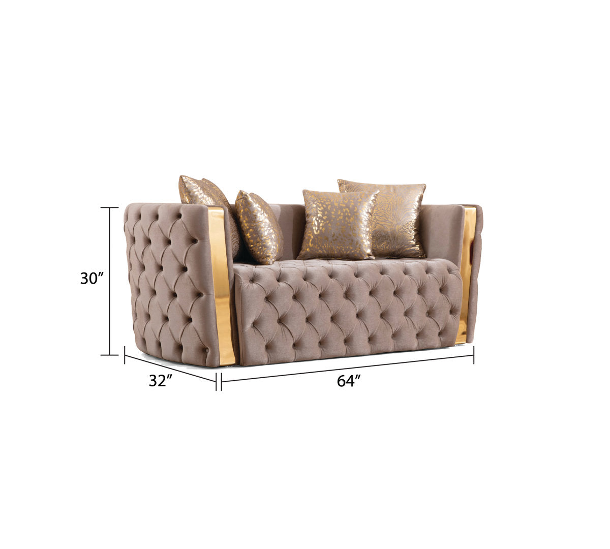 Doruk 2 - Piece Velvet Living Room Set