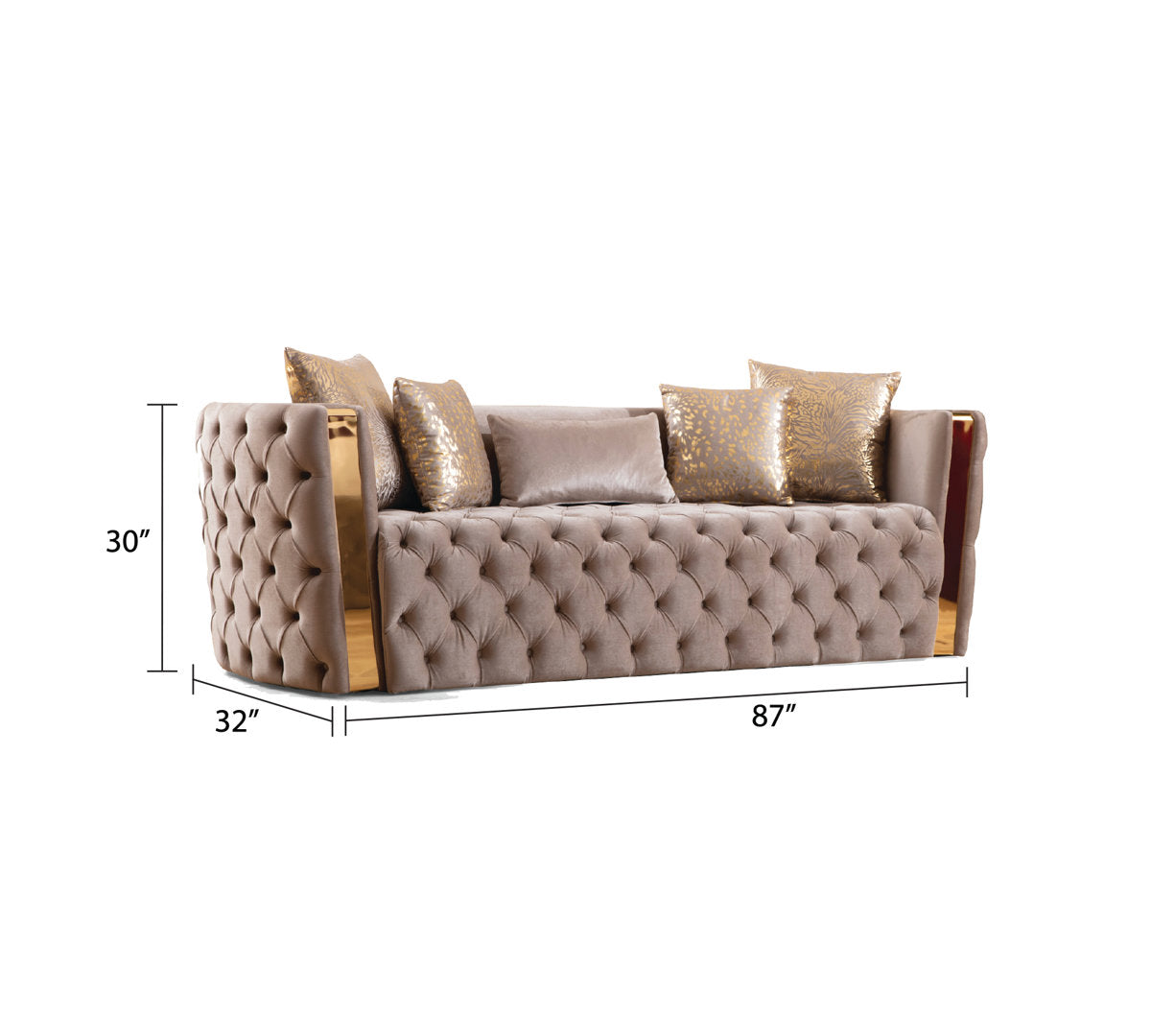 Doruk 2 - Piece Velvet Living Room Set