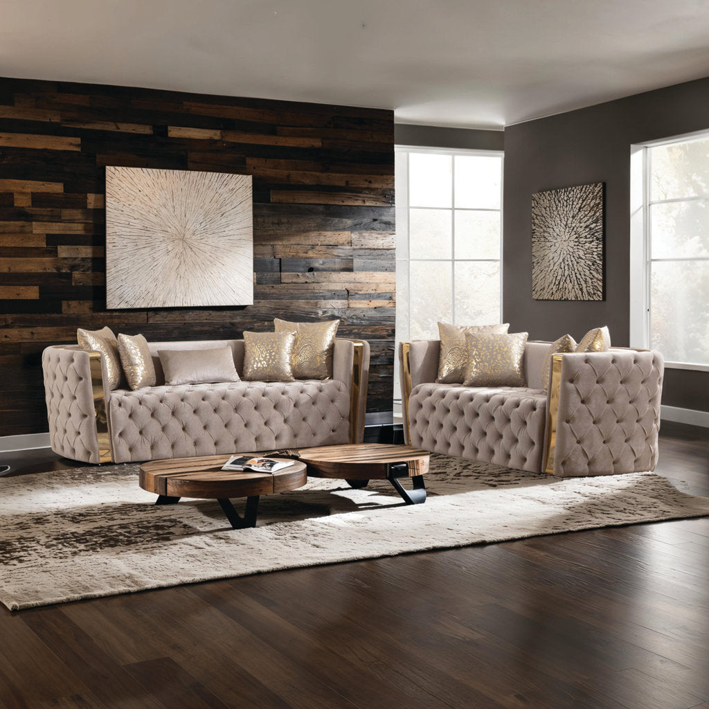 Doruk 2 - Piece Velvet Living Room Set