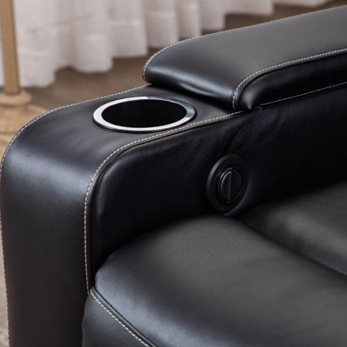 Drennen 3-Piece Luxe Home Theater Reclining Living Room Set With USB Ports & Cup Holders