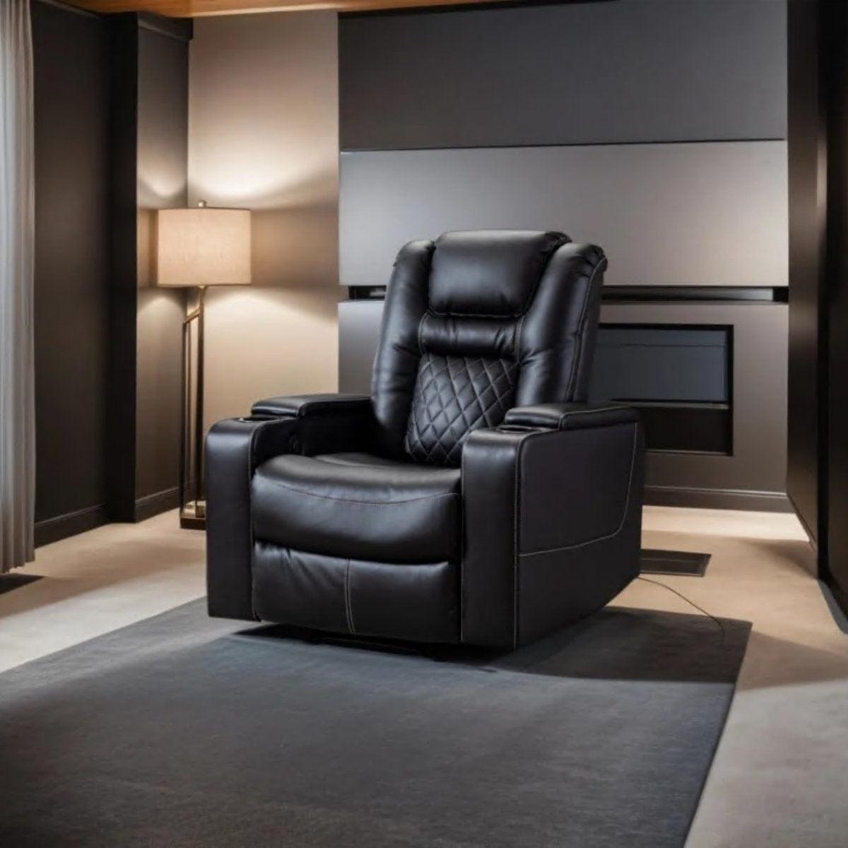 Drennen 3-Piece Luxe Home Theater Reclining Living Room Set With USB Ports & Cup Holders