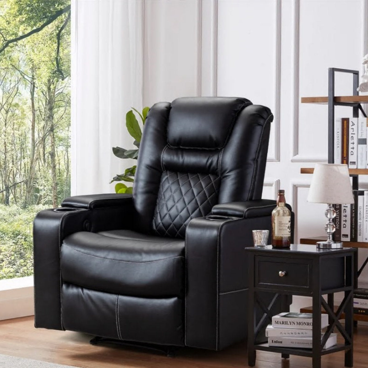 Drennen 3-Piece Luxe Home Theater Reclining Living Room Set With USB Ports & Cup Holders