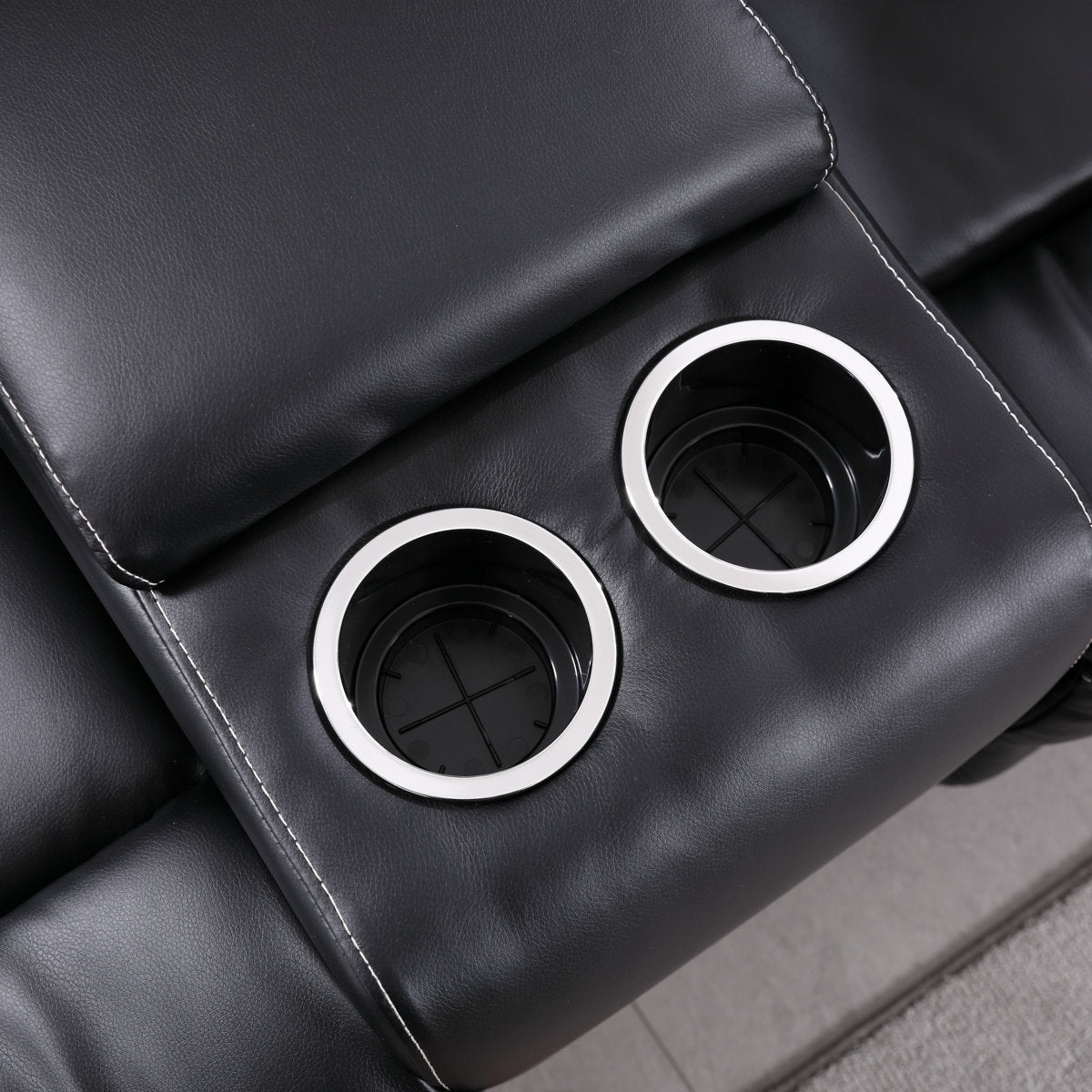 Drennen 3-Piece Luxe Home Theater Reclining Living Room Set With USB Ports & Cup Holders