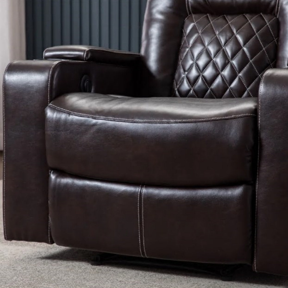 Drennen 3-Piece Luxe Home Theater Reclining Living Room Set With USB Ports & Cup Holders