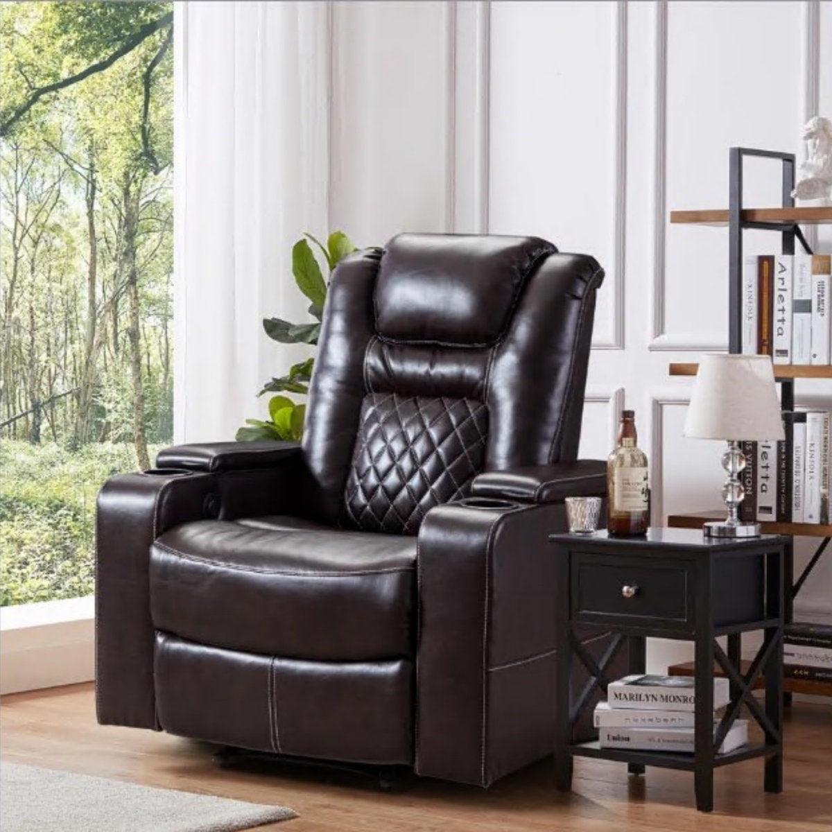 Drennen 3-Piece Luxe Home Theater Reclining Living Room Set With USB Ports & Cup Holders