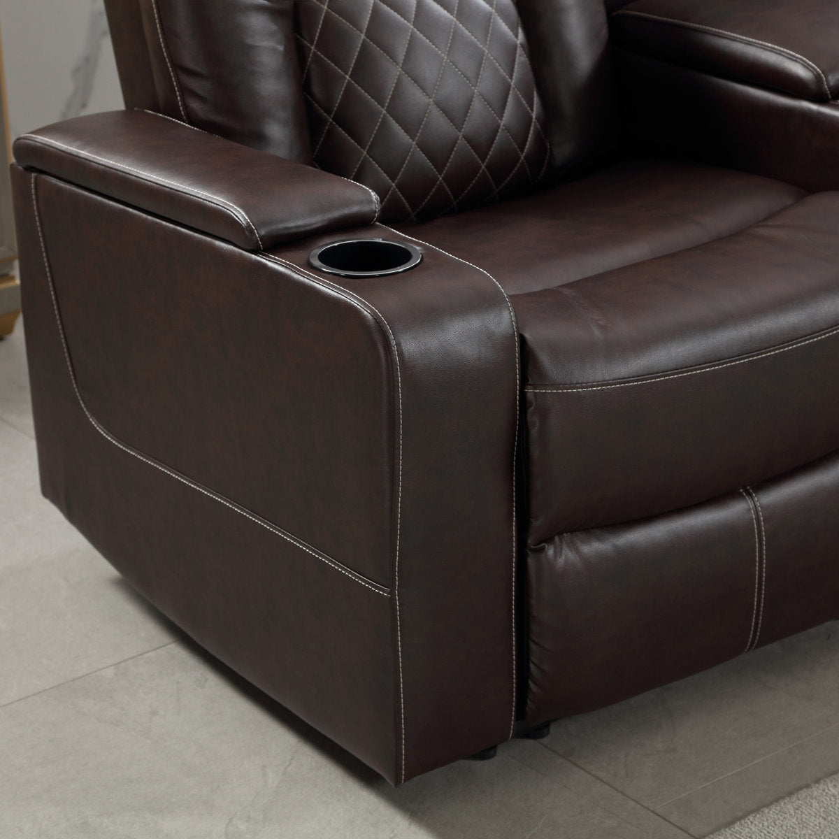 Drennen 3-Piece Luxe Home Theater Reclining Living Room Set With USB Ports & Cup Holders