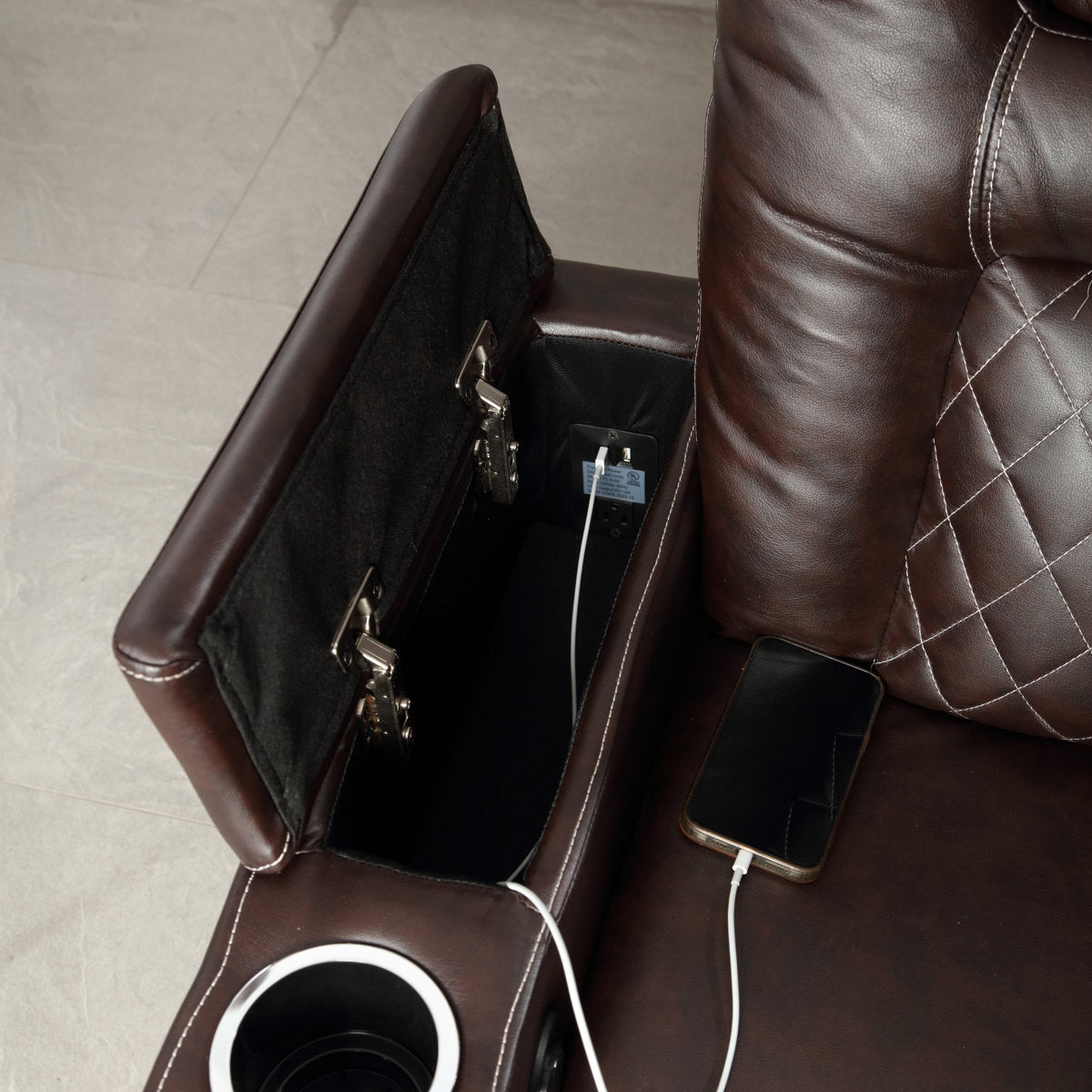Drennen 3-Piece Luxe Home Theater Reclining Living Room Set With USB Ports & Cup Holders