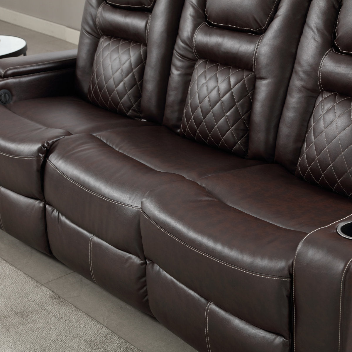 Drennen 3-Piece Luxe Home Theater Reclining Living Room Set With USB Ports & Cup Holders
