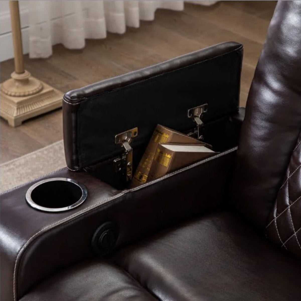 Drennen 3-Piece Luxe Home Theater Reclining Living Room Set With USB Ports & Cup Holders