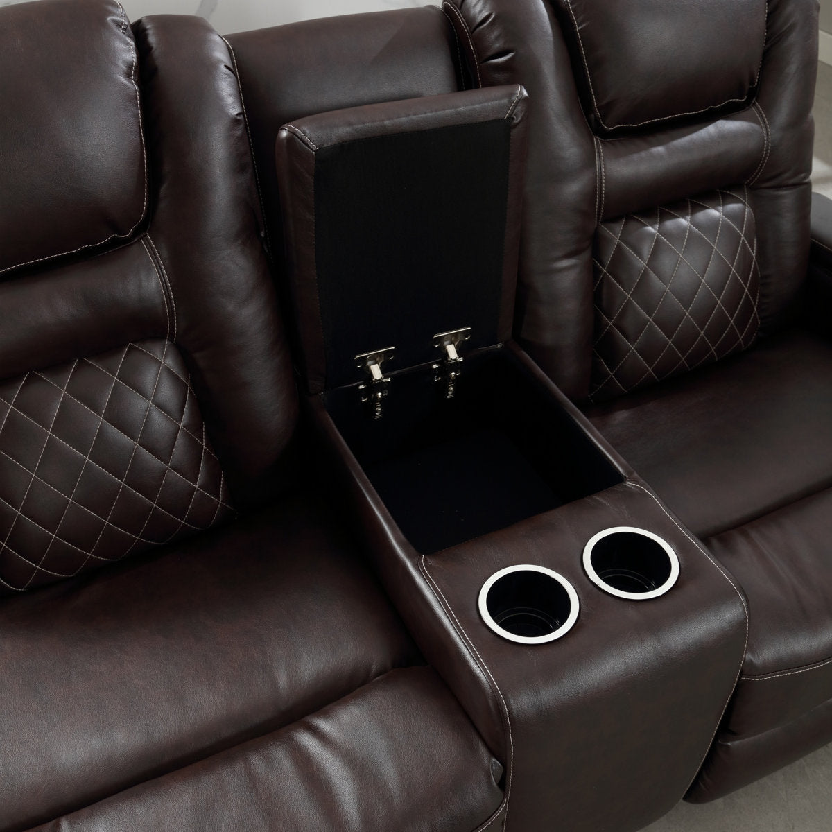 Drennen 3-Piece Luxe Home Theater Reclining Living Room Set With USB Ports & Cup Holders