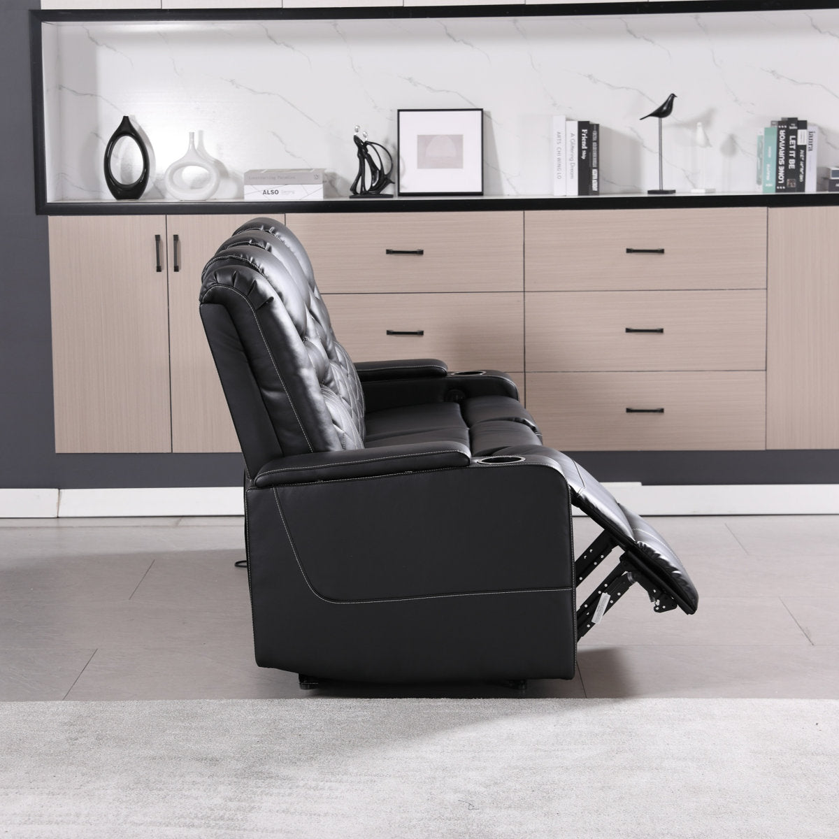 Drennen 3-Piece Power Recliner Home Theater Living Room Set With USB Charging & Storage & Cupholders