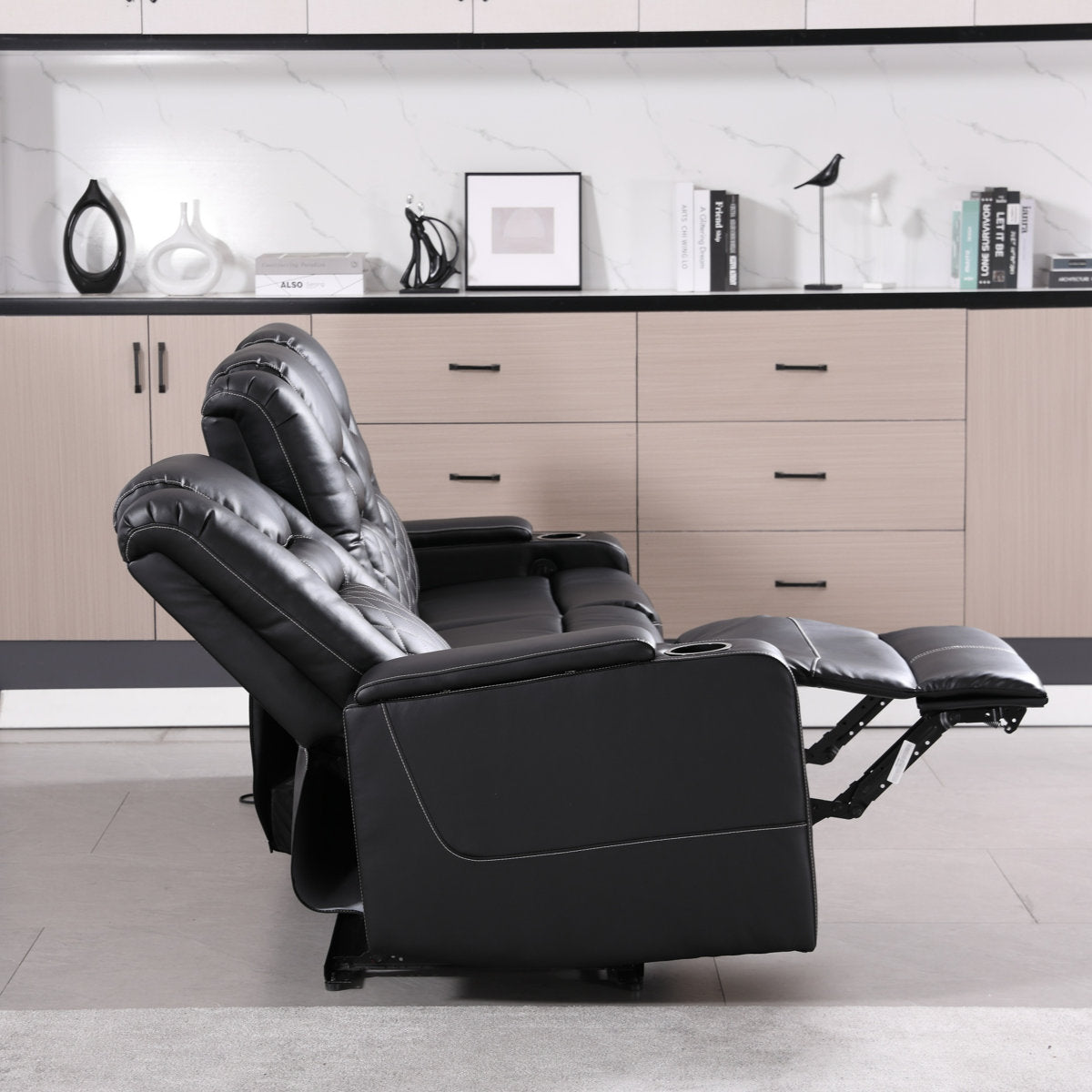 Drennen 3-Piece Power Recliner Home Theater Living Room Set With USB Charging & Storage & Cupholders