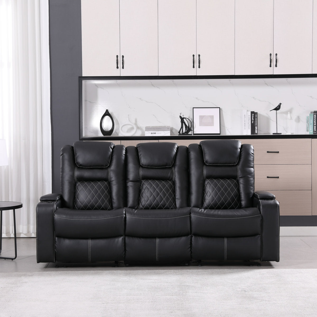 Drennen 3-Piece Power Recliner Home Theater Living Room Set With USB Charging & Storage & Cupholders