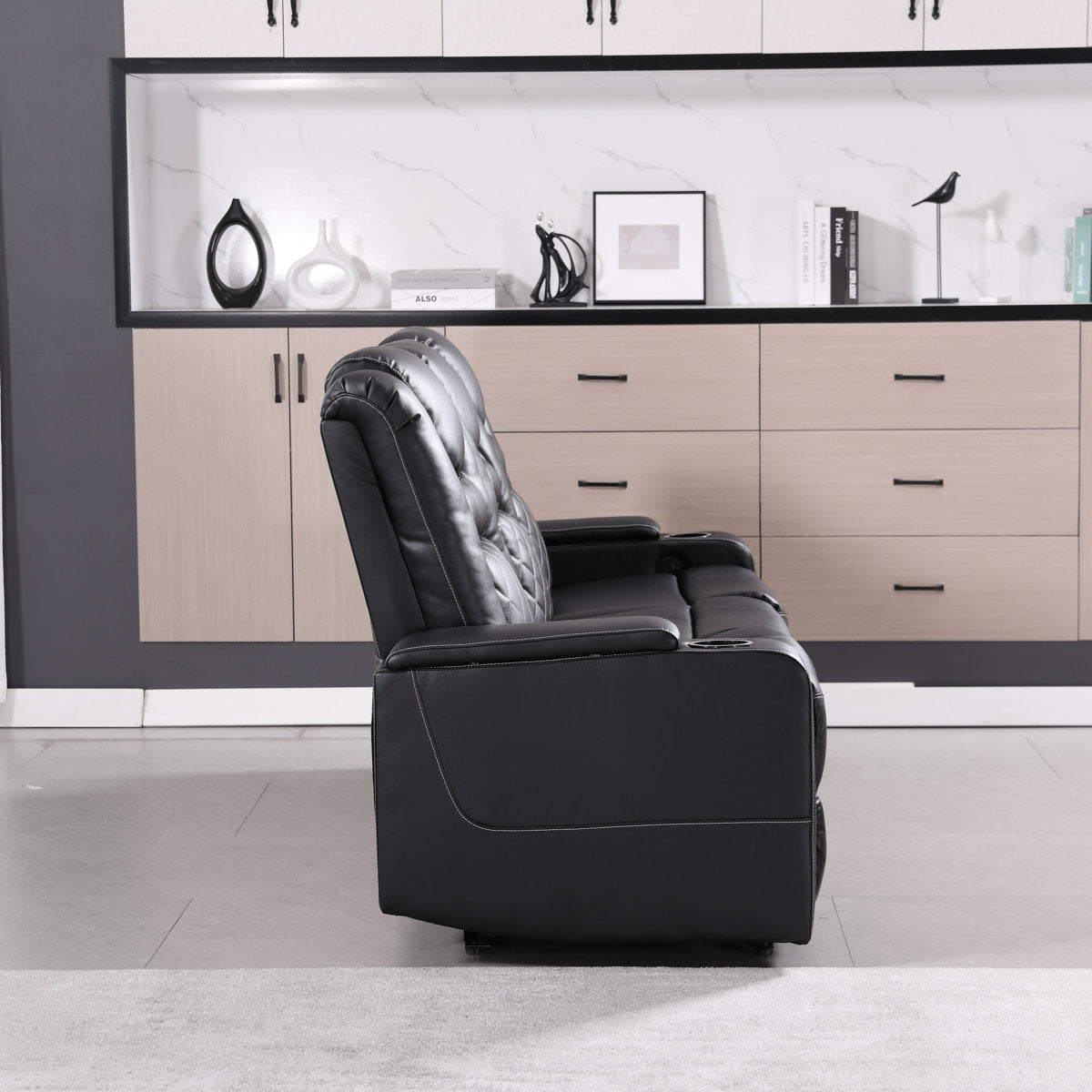 Drennen 3-Piece Power Recliner Home Theater Living Room Set With USB Charging & Storage & Cupholders