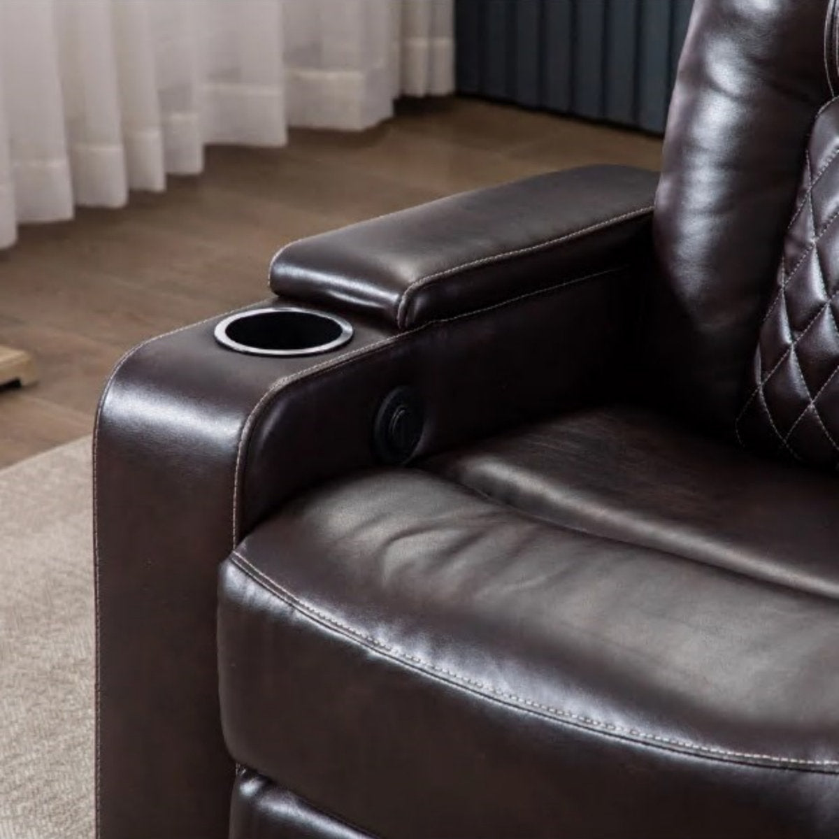 Drennen 3-Piece Power Recliner Home Theater Living Room Set With USB Charging & Storage & Cupholders