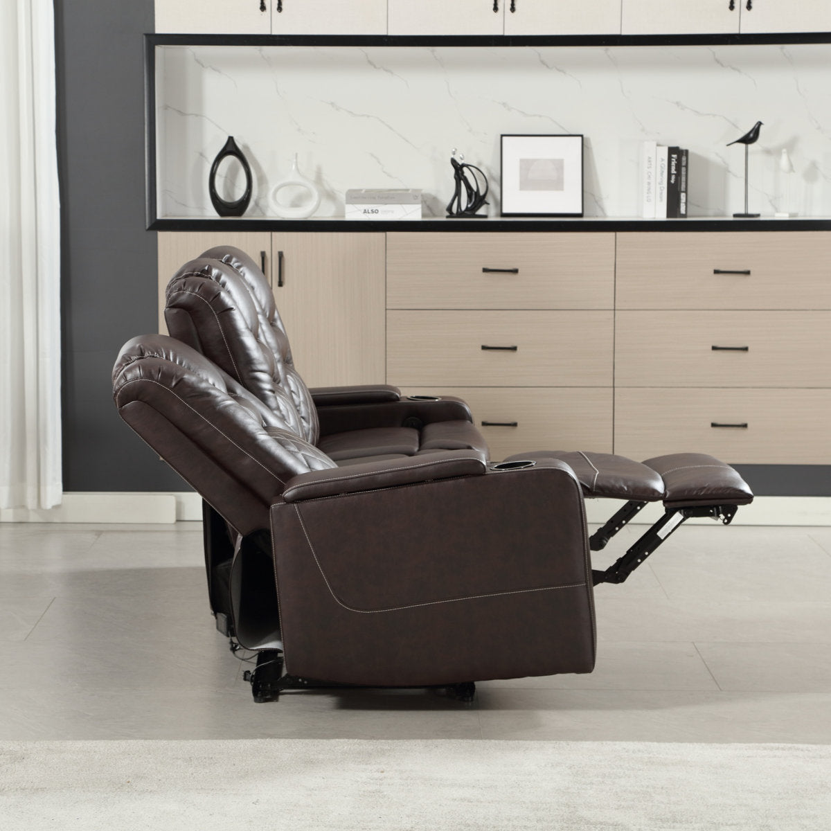 Drennen 3-Piece Power Recliner Home Theater Living Room Set With USB Charging & Storage & Cupholders