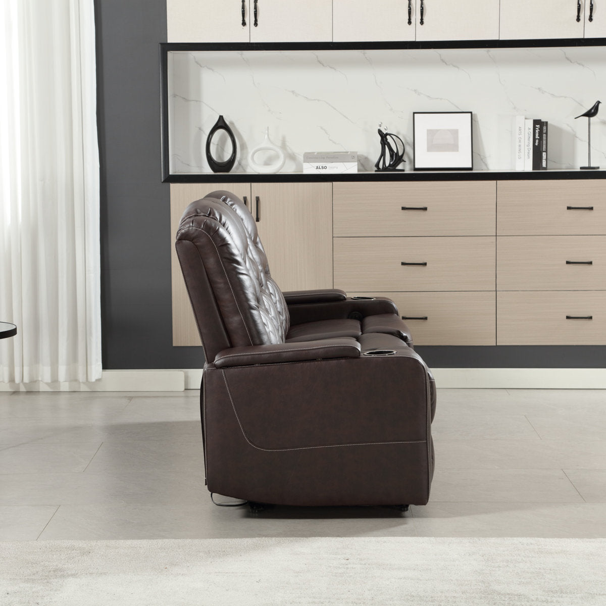 Drennen 3-Piece Power Recliner Home Theater Living Room Set With USB Charging & Storage & Cupholders