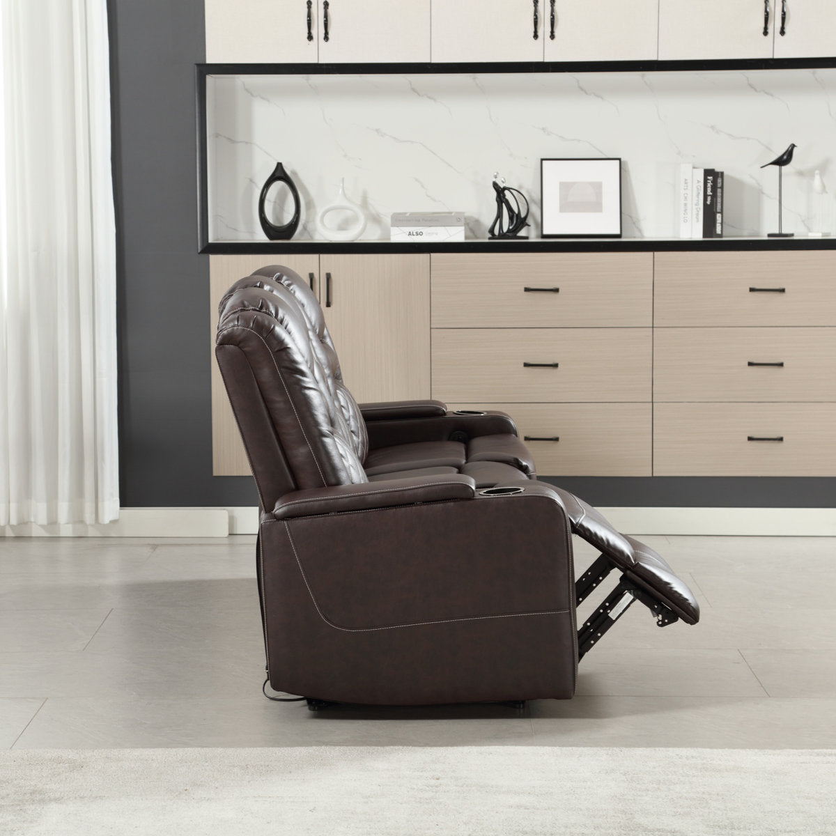 Drennen 3-Piece Power Recliner Home Theater Living Room Set With USB Charging & Storage & Cupholders