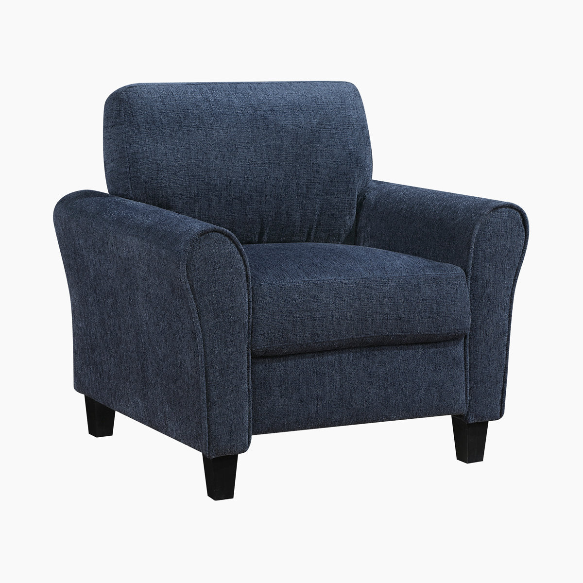 Emilio 3-Piece Upholstered Living Room Set - Plush Chenille Fabric Upholstery and Durable Solid Wood & Plywood Frame