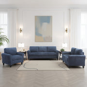 Emilio 3-Piece Upholstered Living Room Set - Plush Chenille Fabric Upholstery and Durable Solid Wood & Plywood Frame