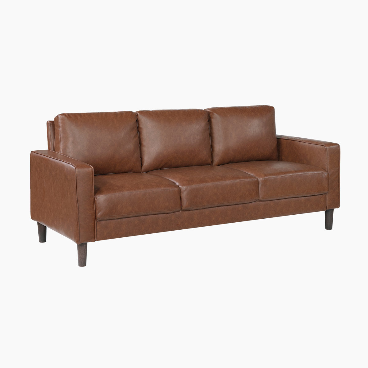 Eric Mid Century 3-Piece Living Room Set - Faux Leather with Easy-Care, Durable Solid Wood & Plywood Frame, Comfortable Foam & Pocket Coils, Complete 3-Piece: Chair, Sofa & Loveseat Set