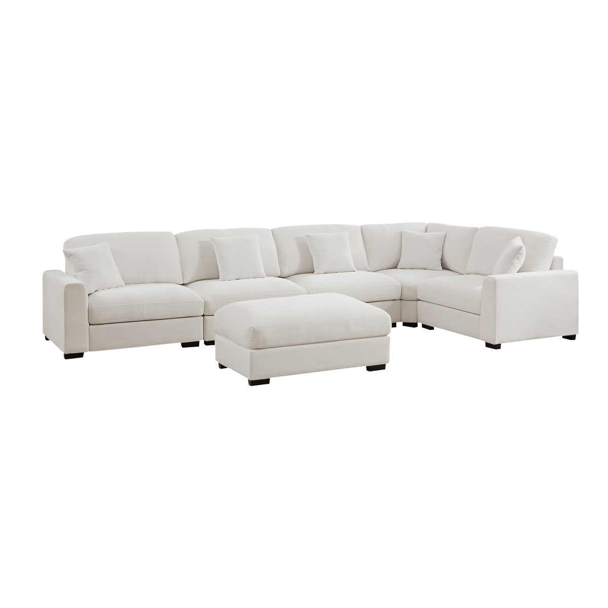 Eugenijus Reversible Modular 6 Piece Corner Sectional Couch with Ottoman