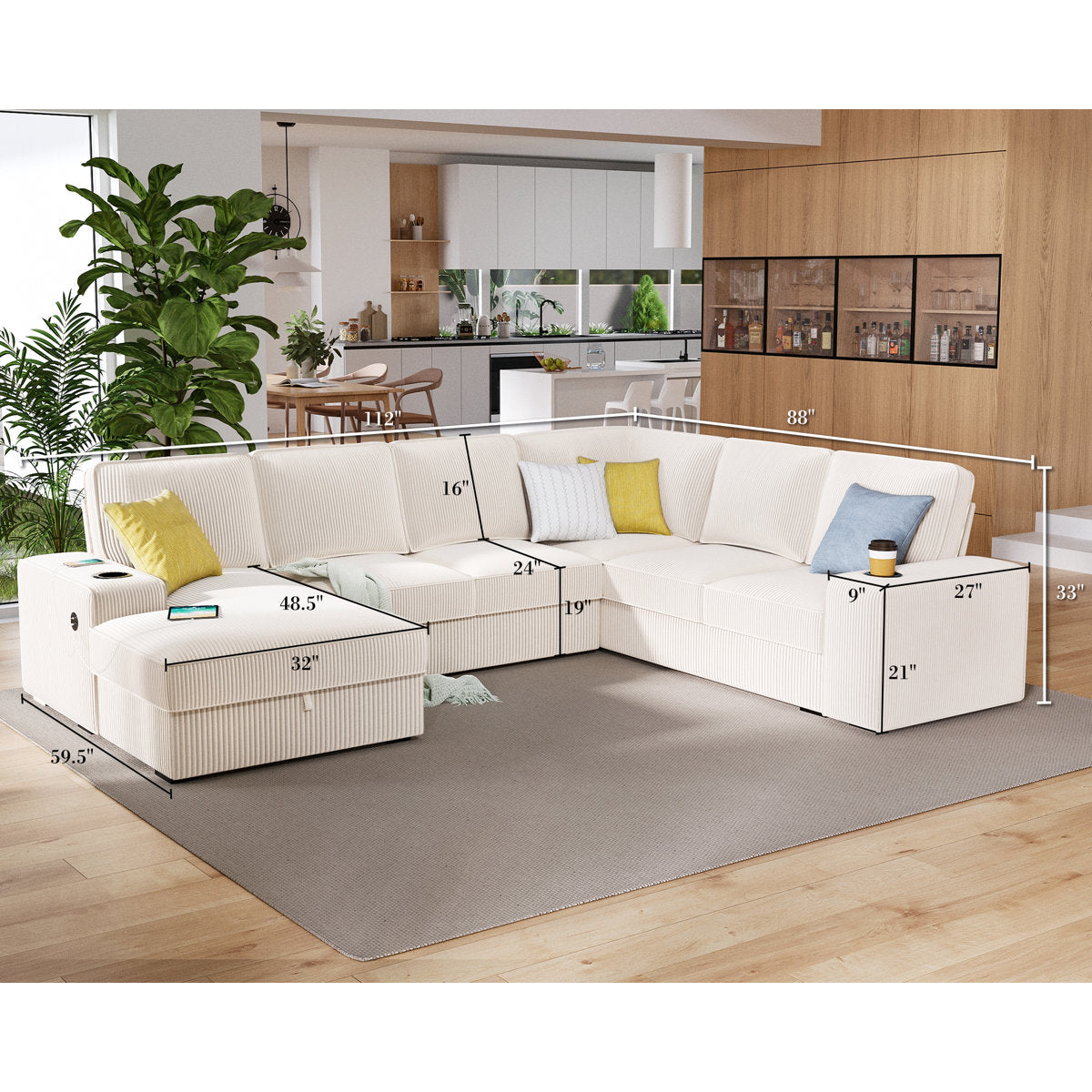 Glendora 112'' Sectional