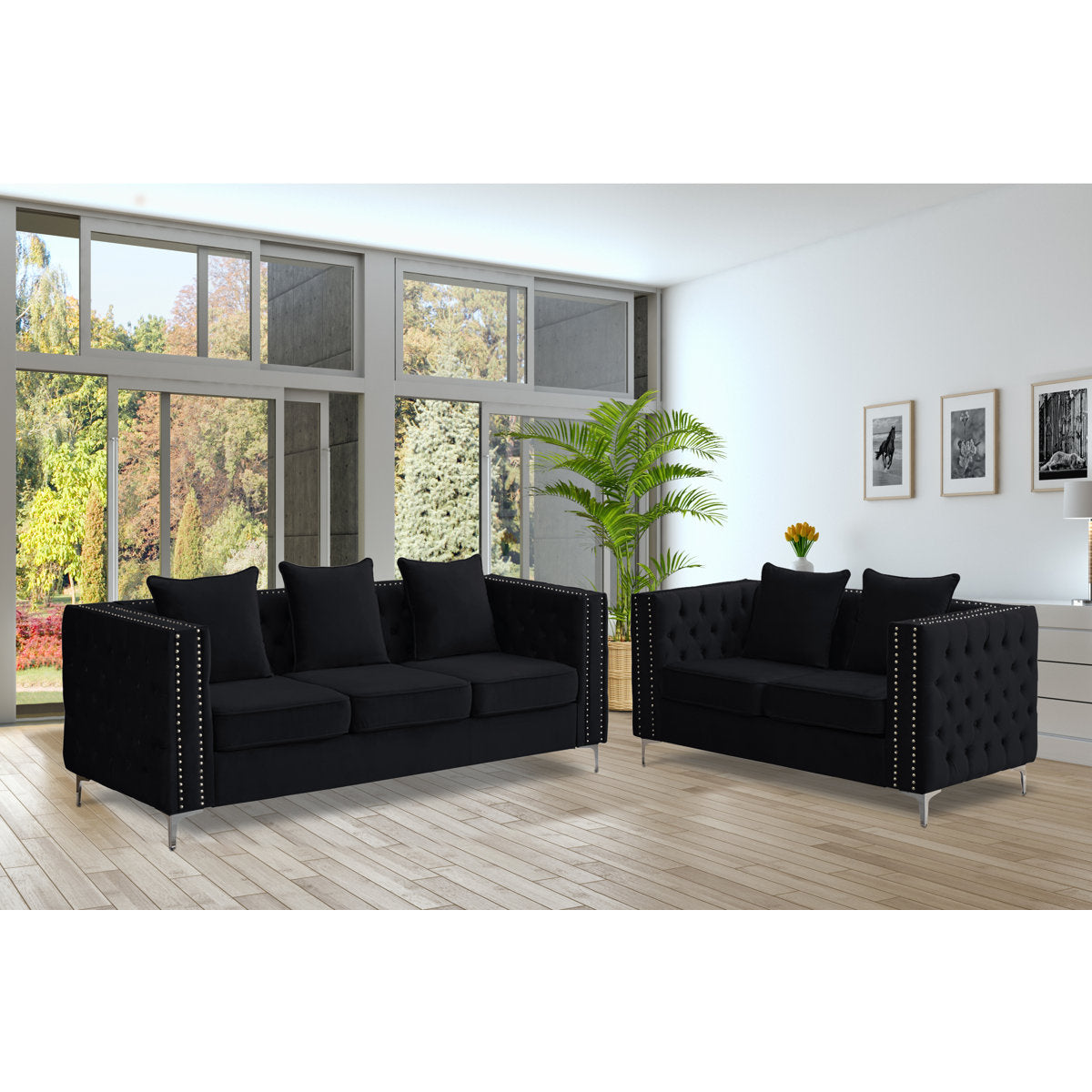 Habbe 2 - Piece Velvet Living Room Set