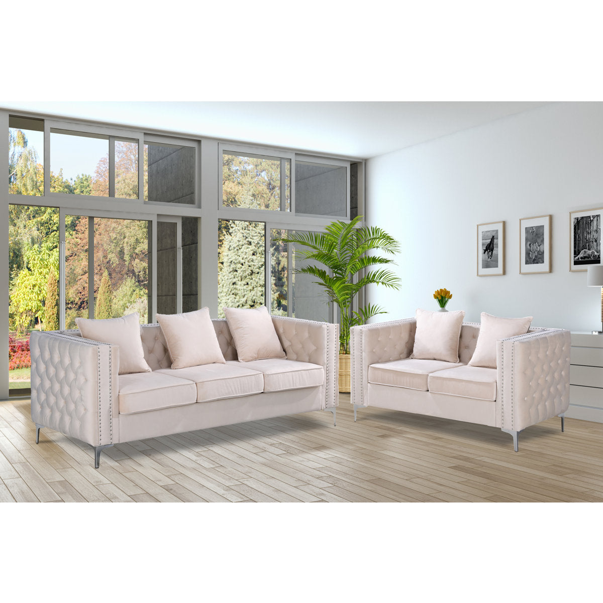 Habbe 2 - Piece Velvet Living Room Set