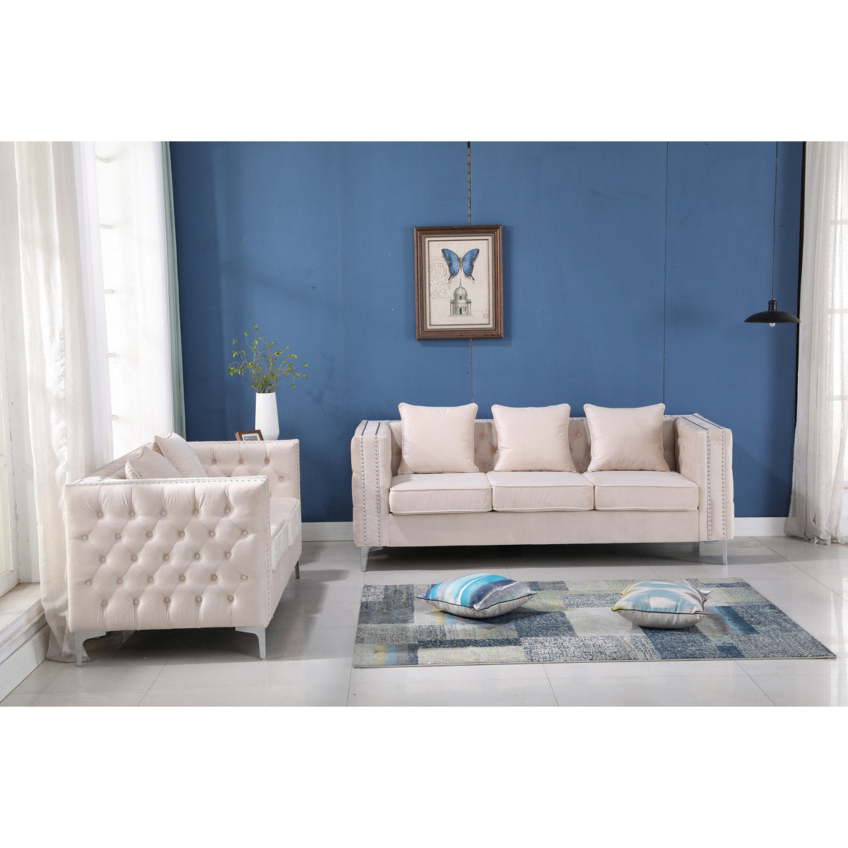 Habbe 2 - Piece Velvet Living Room Set