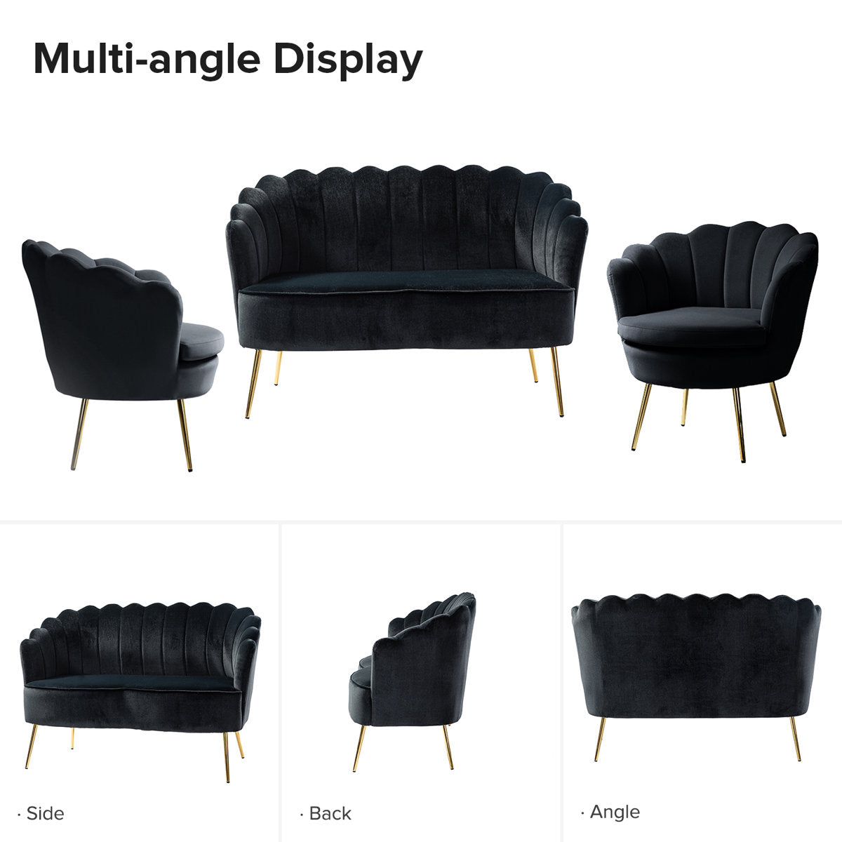 Hendrix 3 - Piece Velvet Living Room Set