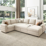 Hildur U-Shaped Sectional Sofa Bed Pull Out Sleeper Couch With Storage Chaise