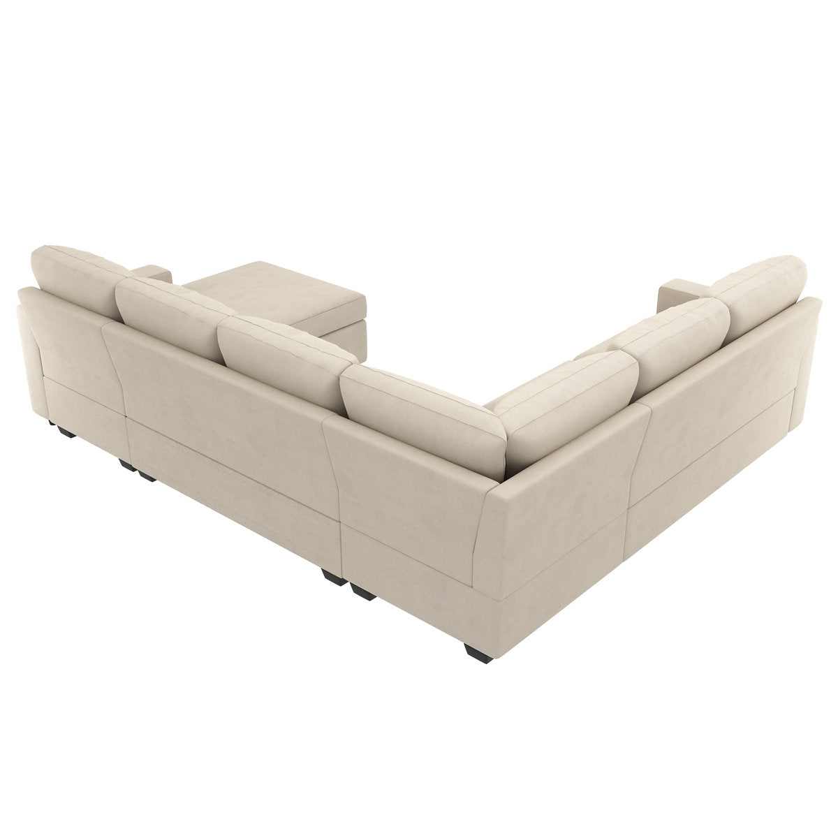 Hildur U-Shaped Sectional Sofa Bed Pull Out Sleeper Couch With Storage Chaise