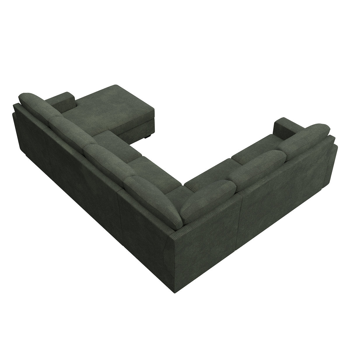 Honbay U-shaped Corduroy Sectional Sleeper Sofa Pull Out Sofa Bed