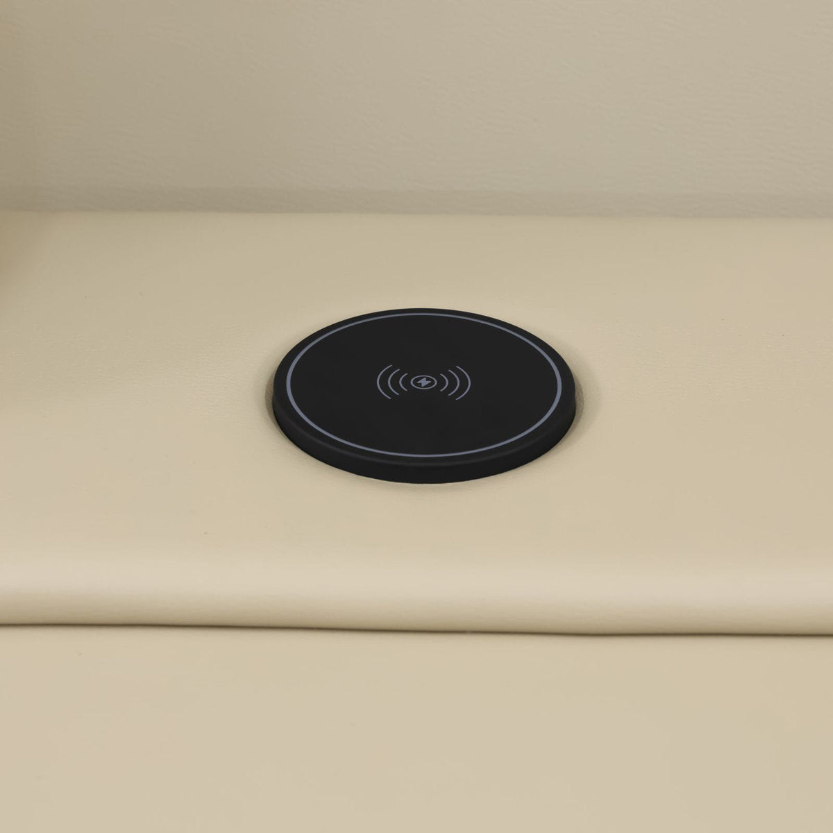 Humler Breathing Leather 3-Piece Reclining Living Room Set, Cream