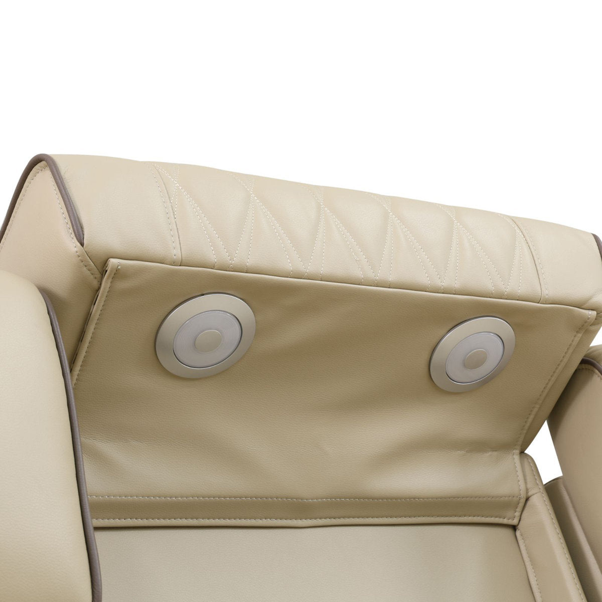 Humler Breathing Leather 3-Piece Reclining Living Room Set, Cream