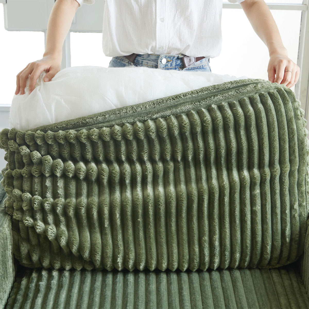 Hutcheson 101.5'' Wide L-Shaped 3-Seat Sofa Apartment Storage Couch With Detachable Cushion, Modular Sectional Sofa With Ottoman