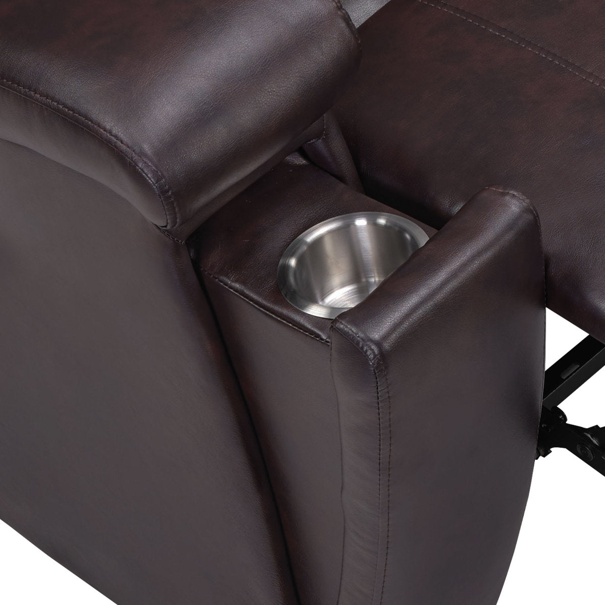 Ilkeston 3-Piece Vegan Leather Manual Reclining Living Room Set with Hidden Cupholder