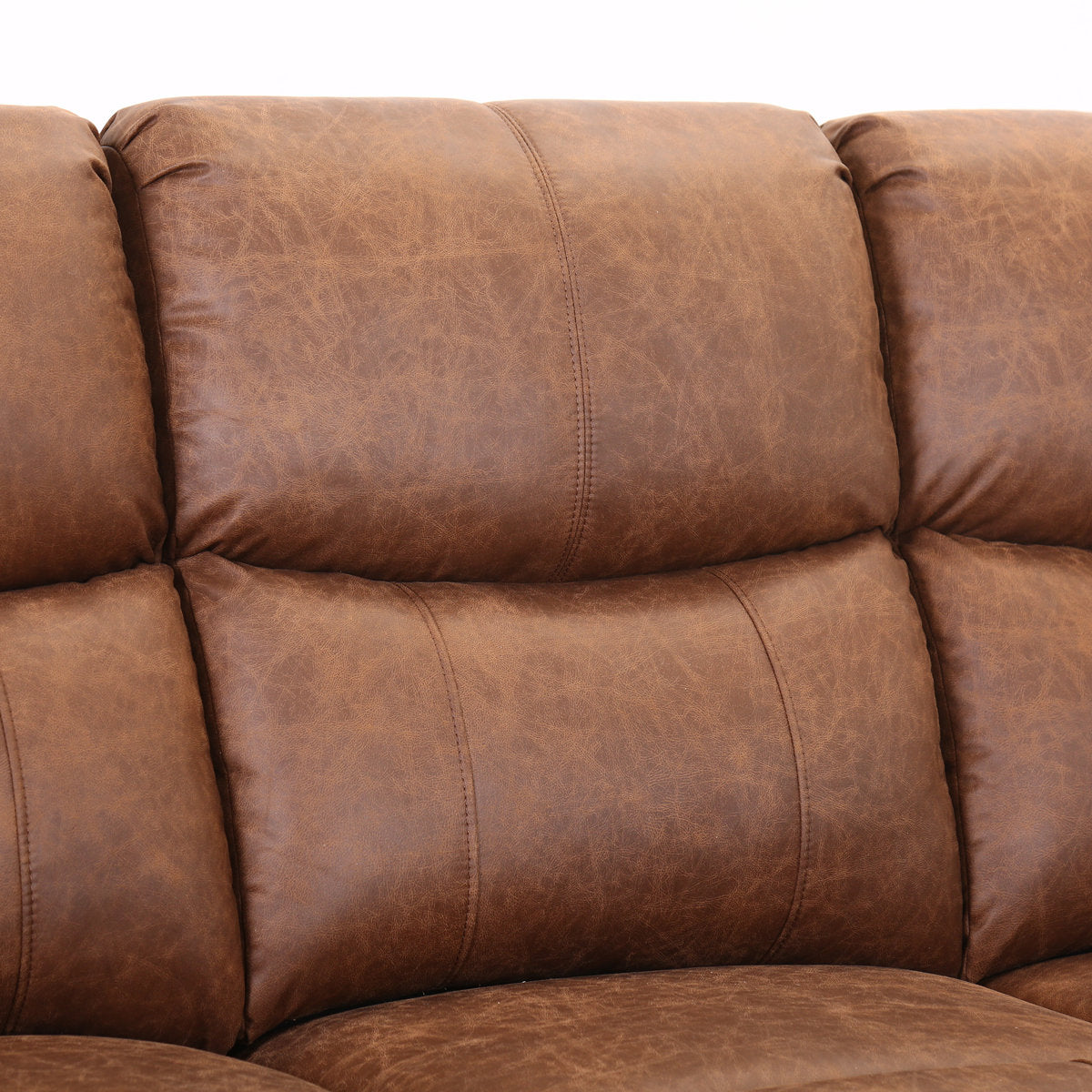 Ilkeston 3-Piece Vegan Leather Manual Reclining Living Room Set with Hidden Cupholder