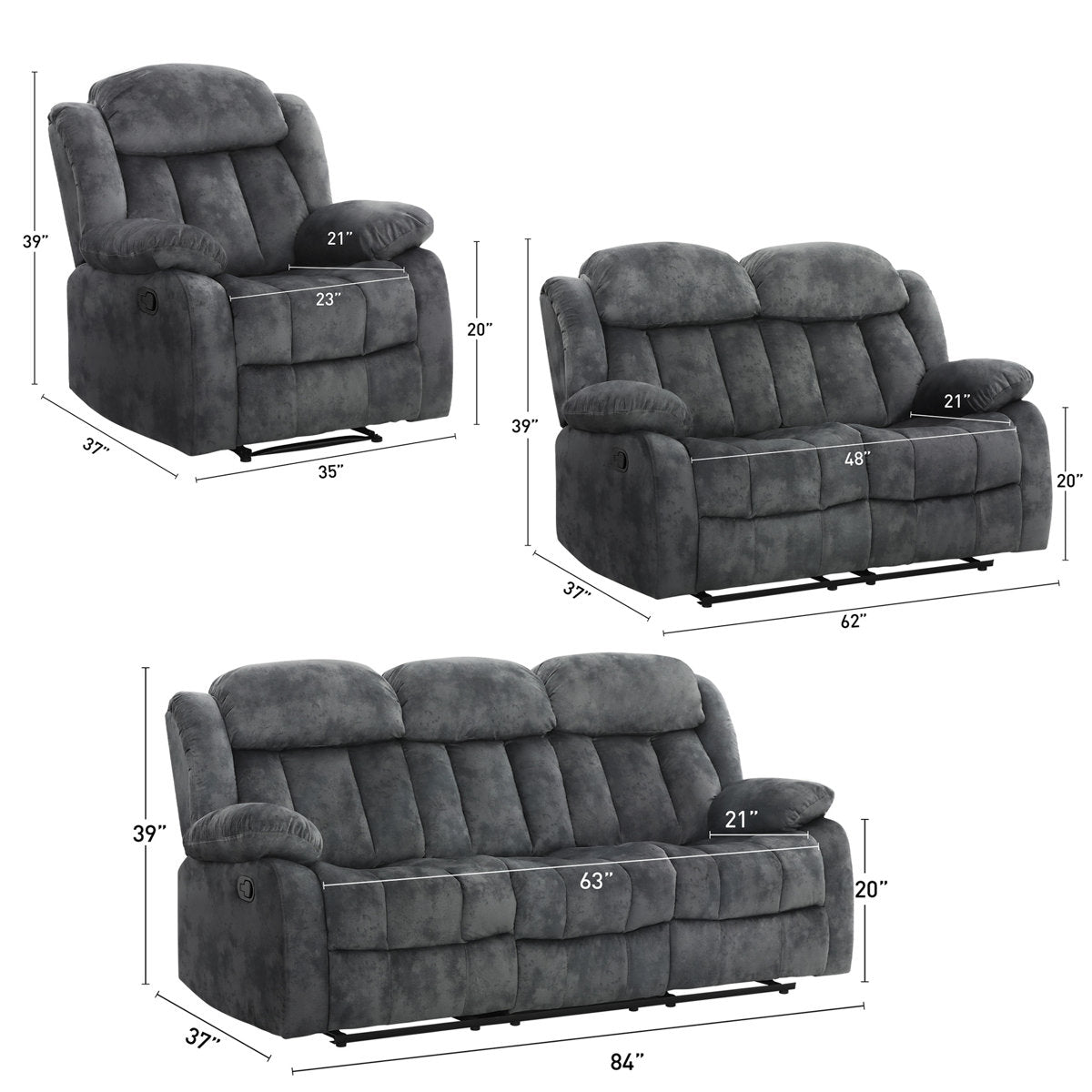 Ireneo 3 - Piece Living Room Set