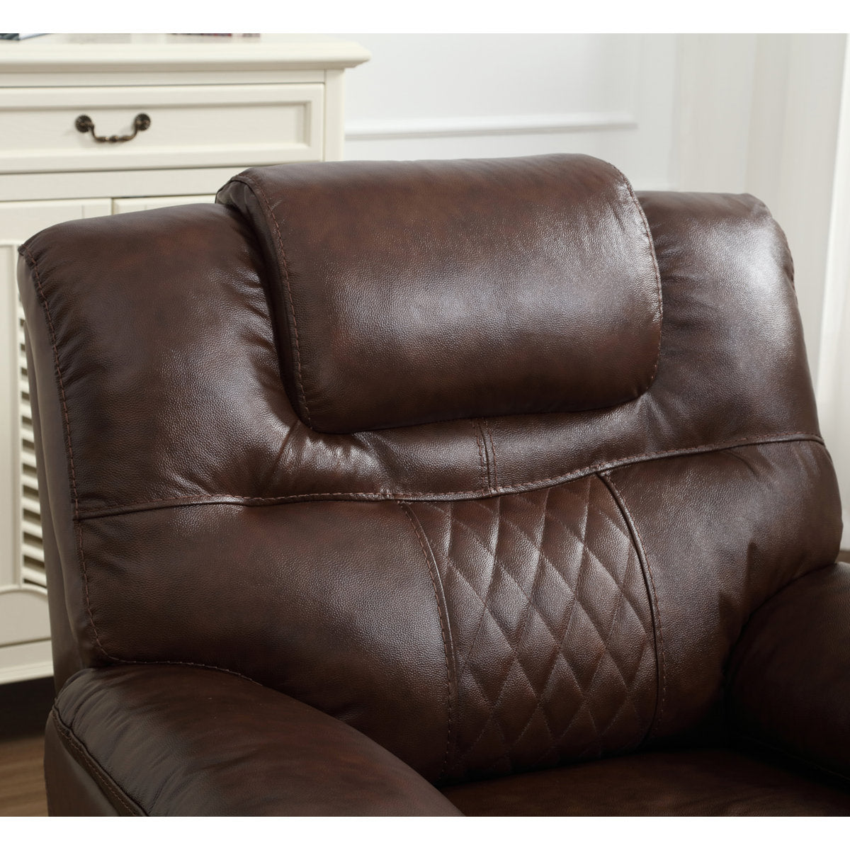 Jepum 3 - Piece Genuine Leather Manual Reclining Living Room Set with Cupholder & Storage